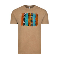 Vintage Coffee Western Leopard Glitter Aztec Cowhide Pattern Brushstroke Vintage Tee - Bettercallsaul