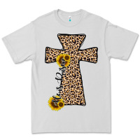Dove Grey he is risen leopard cross Premium Tee - JahusDesignShop