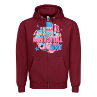 Burgundy Happy Memorial Day Zipper Hoodie - FaDigitalArtStudio