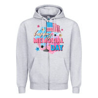 Heather Grey Happy Memorial Day Zipper Hoodie - FaDigitalArtStudio