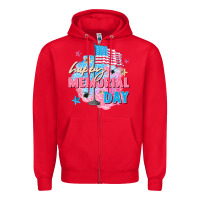 Red Happy Memorial Day Zipper Hoodie - FaDigitalArtStudio