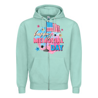 Seafoam Happy Memorial Day Zipper Hoodie - FaDigitalArtStudio