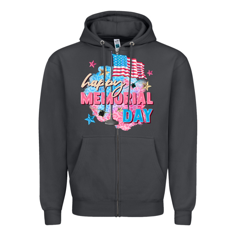 Happy Memorial Day Zipper Hoodie by FaDigitalArtStudio | Teevron