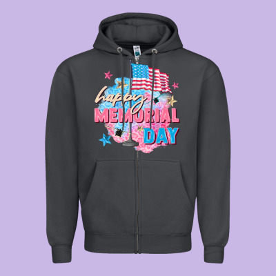 Happy Memorial Day Zipper Hoodie Designed By Fadigitalartstudio