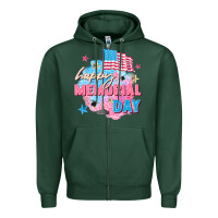 Sports Green Happy Memorial Day Zipper Hoodie - FaDigitalArtStudio