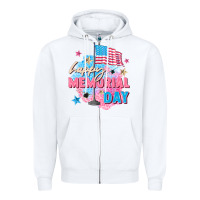 White Happy Memorial Day Zipper Hoodie - FaDigitalArtStudio