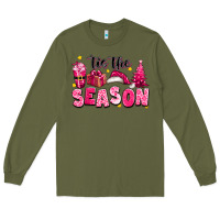 Army Green Pink 'tis the season Christmas Long Sleeve Tee - texasbilliewilder