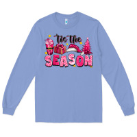 Colony Blue Pink 'tis the season Christmas Long Sleeve Tee - texasbilliewilder