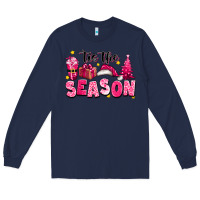 Navy Pink 'tis the season Christmas Long Sleeve Tee - texasbilliewilder