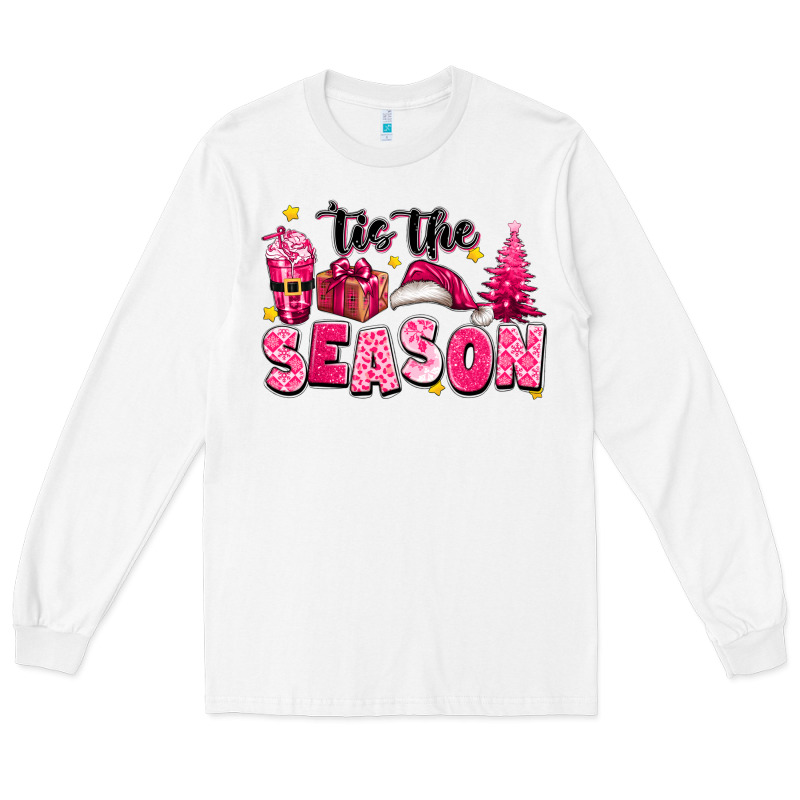 Pink 'tis The Season Christmas Long Sleeve Tee by texasbilliewilder | Teevron