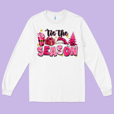 Pink 'tis The Season Christmas Long Sleeve Tee Designed By Texasbilliewilder