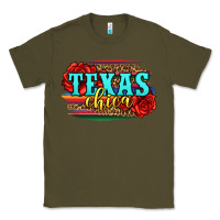 Army Green Texas Chica with roses Classic Tee - Jasminsmagicworld