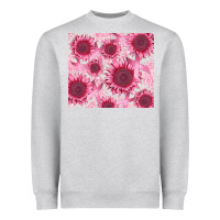 Heather Grey breast cancer sunflower Heavyweight Sweatshirt - CowGirlArtShop