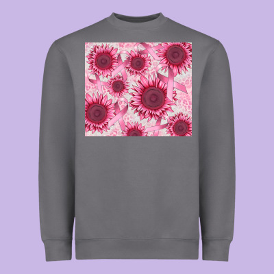 Breast Cancer Sunflower Heavyweight Sweatshirt Designed By Cowgirlartshop