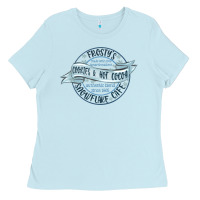Baby Blue frostys snowflake cafe Ladies Tee - MaliasSmallBusiness