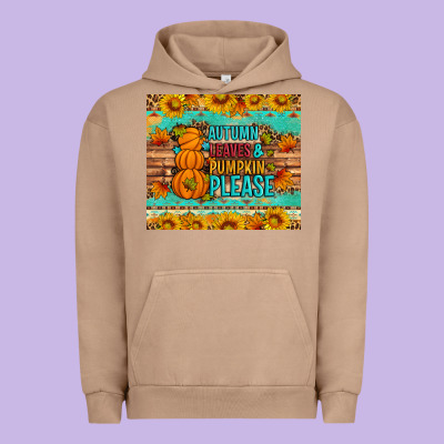 Autumn Leaves And Pumpkin Please Urban Hoodie Designed By Artiststas