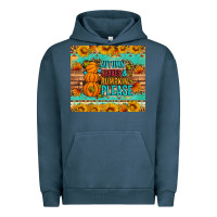 Pigment Midnight Navy Autumn leaves and pumpkin please Urban Hoodie - Artiststas