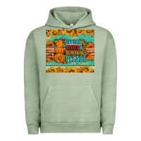 Pigment Oil Green Autumn leaves and pumpkin please Urban Hoodie - Artiststas