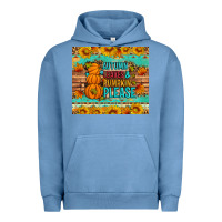 Pigment Pebble Blue Autumn leaves and pumpkin please Urban Hoodie - Artiststas