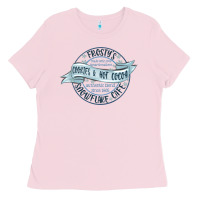 Bubblegum Pink frostys snowflake cafe Ladies Tee - MaliasSmallBusiness