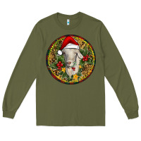 Army Green Christmas Goat Long Sleeve Tee - RanaPortraitStore