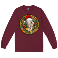 Burgundy Christmas Goat Long Sleeve Tee - RanaPortraitStore