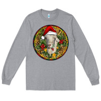 Heather Grey Christmas Goat Long Sleeve Tee - RanaPortraitStore
