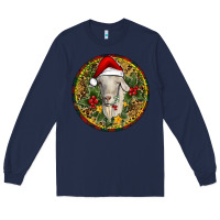Navy Christmas Goat Long Sleeve Tee - RanaPortraitStore