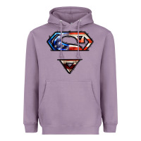 Lavender super american flag logo Heavyweight Hoodie - LillyAllenDesigns