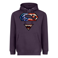 Plum super american flag logo Heavyweight Hoodie - LillyAllenDesigns