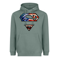 Sage super american flag logo Heavyweight Hoodie - LillyAllenDesigns