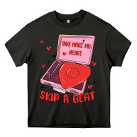 Asphalt heart record player Heavy Core Tee - MaliasSmallBusiness