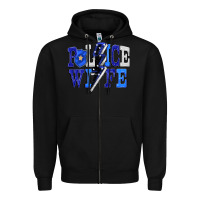 Black Police wife Zipper Hoodie - FaDigitalArtStudio