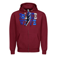 Burgundy Police wife Zipper Hoodie - FaDigitalArtStudio