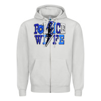 Dove Grey Police wife Zipper Hoodie - FaDigitalArtStudio