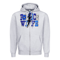 Heather Grey Police wife Zipper Hoodie - FaDigitalArtStudio