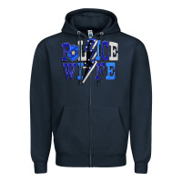 Navy Police wife Zipper Hoodie - FaDigitalArtStudio