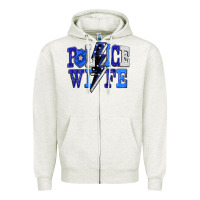 Oatmeal Heather Police wife Zipper Hoodie - FaDigitalArtStudio