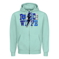 Seafoam Police wife Zipper Hoodie - FaDigitalArtStudio