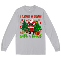 Moon Dust I love a man with a beard Christmas Long Sleeve Tee - NancyCooperArtShop