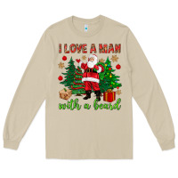 Mushroom I love a man with a beard Christmas Long Sleeve Tee - NancyCooperArtShop