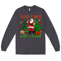 Smoke I love a man with a beard Christmas Long Sleeve Tee - NancyCooperArtShop