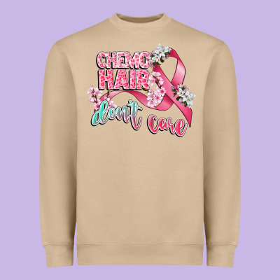 Chemo Hair Dont Care Heavyweight Sweatshirt Designed By Cowgirlartshop