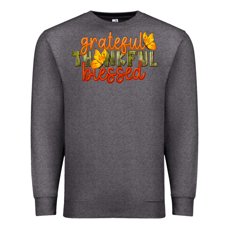 Fall Grateful Thankful Blessed Premium Sweatshirt by LillyAllenDesigns | Teevron