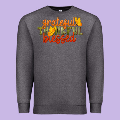 Fall Grateful Thankful Blessed Premium Sweatshirt Designed By Lillyallendesigns