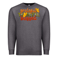 Charcoal Heather Fall Grateful Thankful Blessed Premium Sweatshirt - LillyAllenDesigns