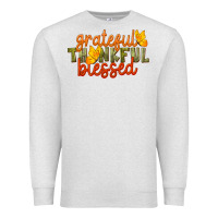 Oatmeal Heather Fall Grateful Thankful Blessed Premium Sweatshirt - LillyAllenDesigns