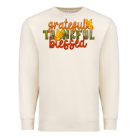 Sandshell Fall Grateful Thankful Blessed Premium Sweatshirt - LillyAllenDesigns