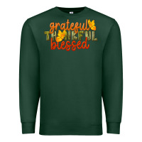 Sports Green Fall Grateful Thankful Blessed Premium Sweatshirt - LillyAllenDesigns