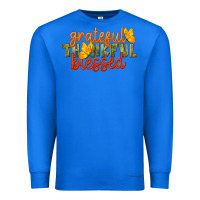 True Royal Fall Grateful Thankful Blessed Premium Sweatshirt - LillyAllenDesigns